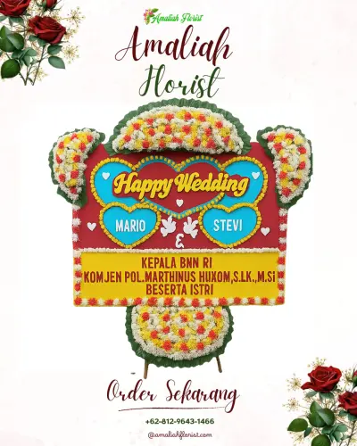 Karangan Papan Bunga Pernikahan di Majalaya